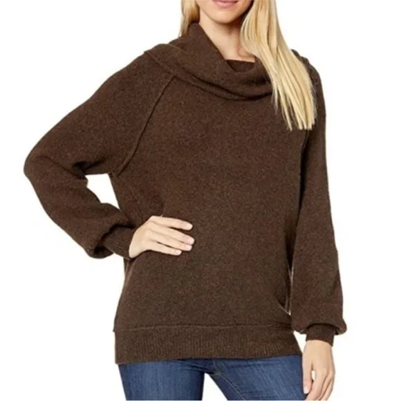 Free People Echo Beach Pullover Sweater in Brown Size Medium - Picture 2 of 9
